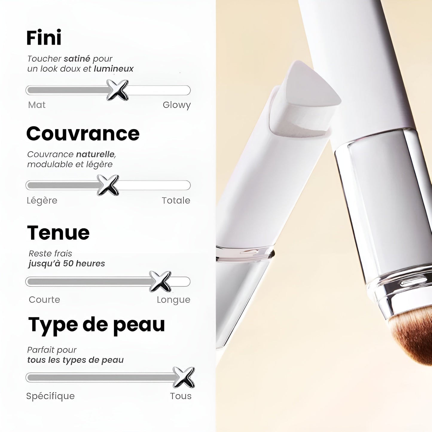 2-in-1-Foundation mit integriertem Pinsel