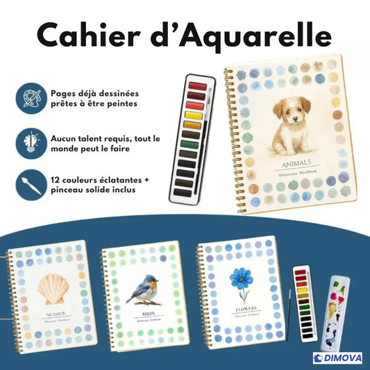 Kit d'aquarelle complet avec livre de coloriage