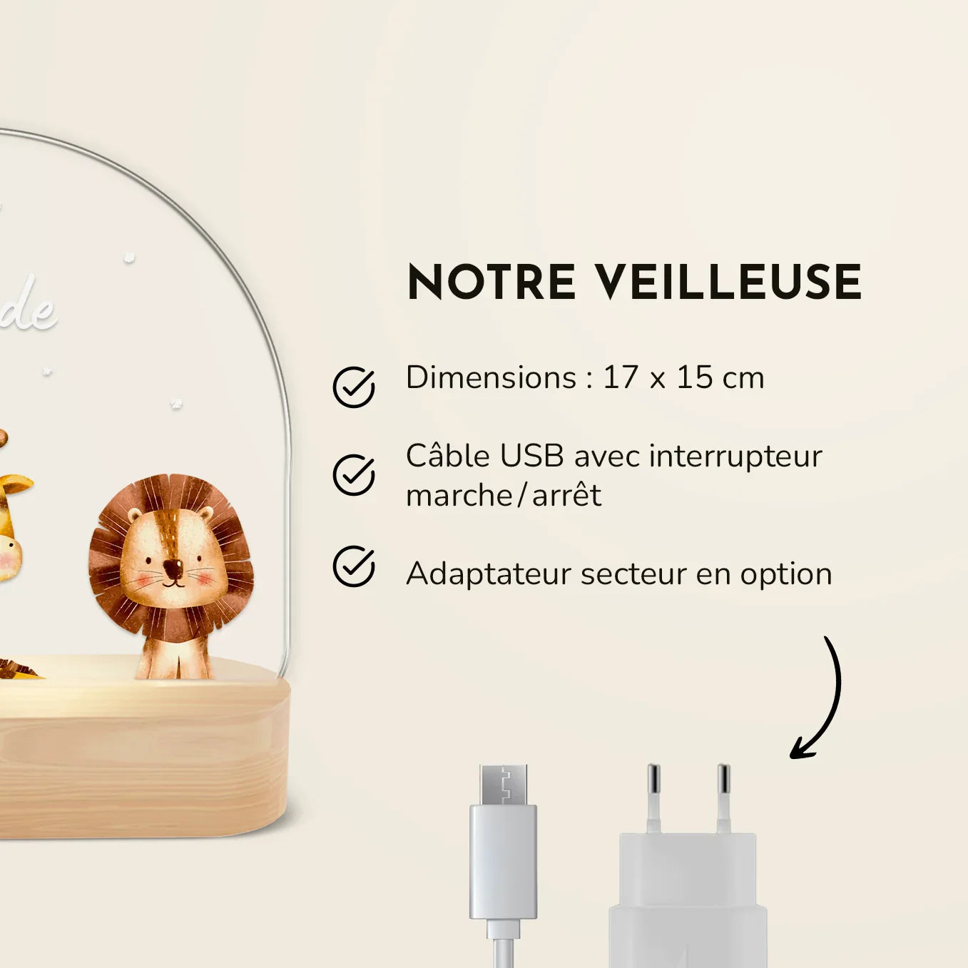 Veilleuse personnalisée « Animal préféré »