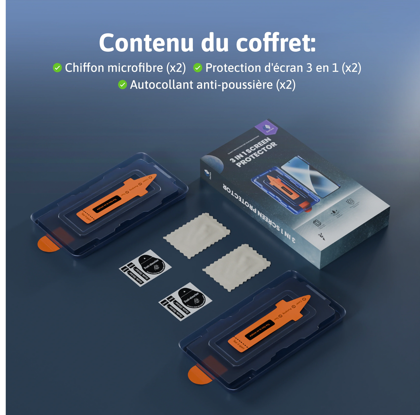 Protection d'écran 3 en 1 - Xiaomi/Redmi