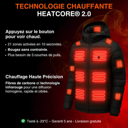 Heatcore Urban 8™ – Veste chauffante unisexe à manches longues (doudoune thermique)